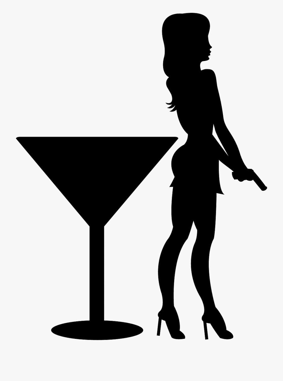 Silhouette James Bond Girl, Transparent Clipart