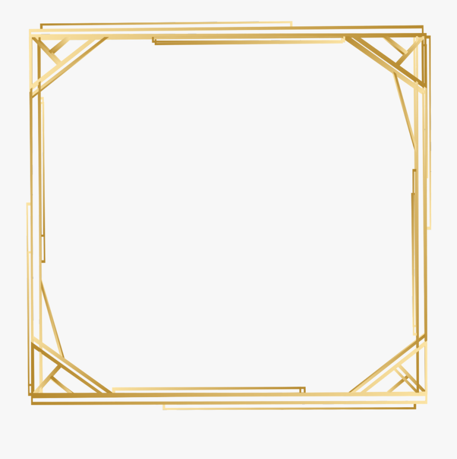 #square #golden #frame #geometric #border #glitter, Transparent Clipart