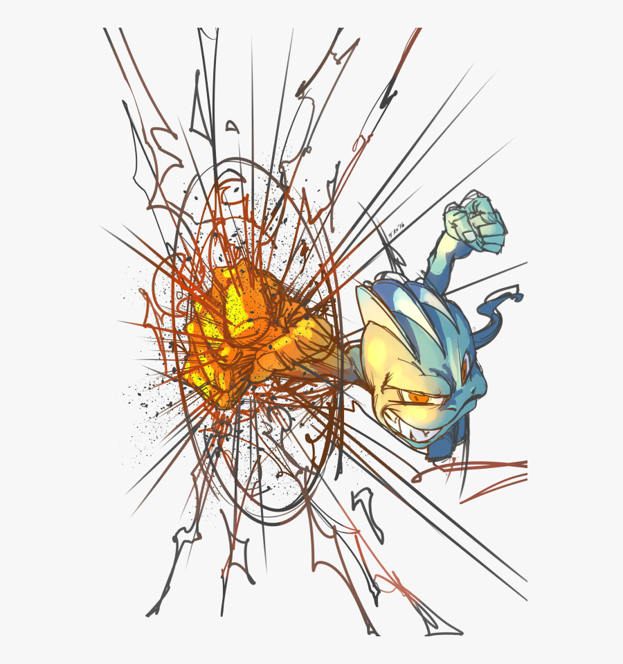 Machop Used Dynamic Punch By Weaselpa - Dynamic Punch, Transparent Clipart