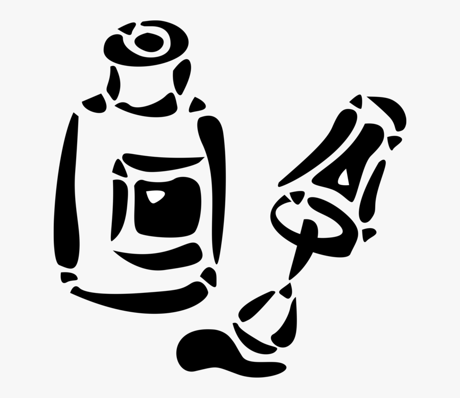 Vector Illustration Of Opaque Correction Fluid Or White-out, Transparent Clipart