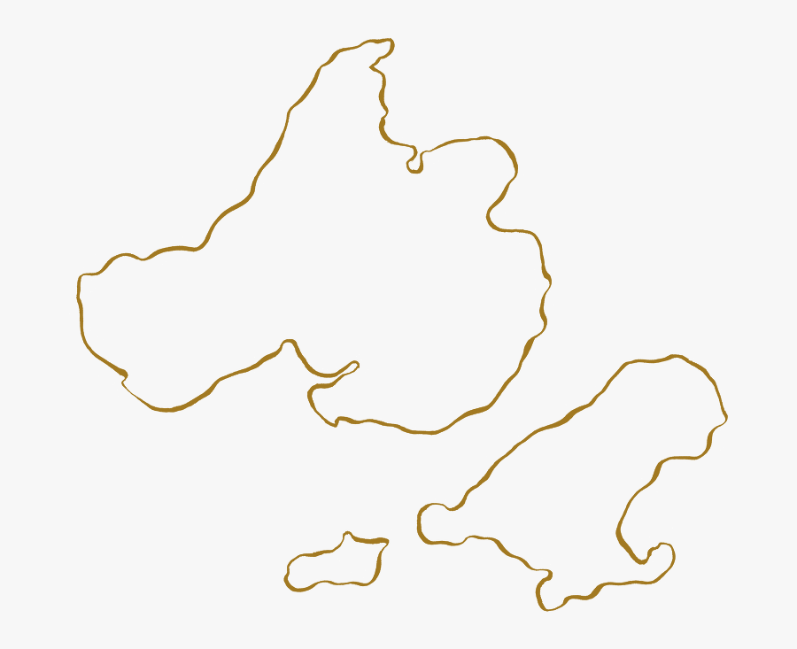 Gold Outline Of Madison Lakes, Transparent Clipart