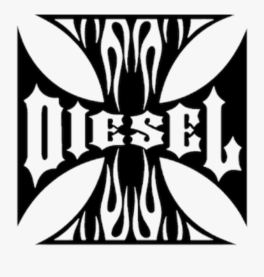 Diesel Flames Maltese Cross Decal High Glossy, Premium - Emblem, Transparent Clipart