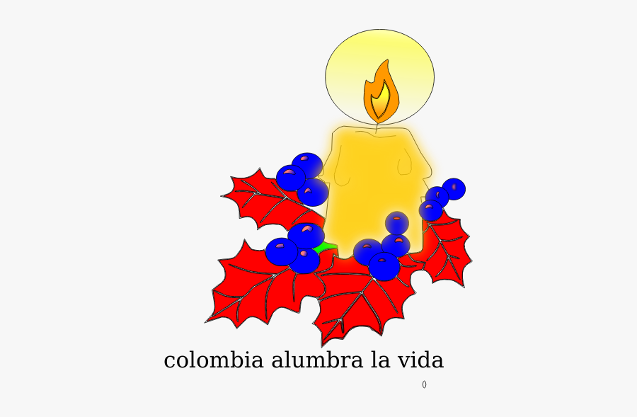 Christmas Red Mistletoe And Candle Vector Clip Art - Candle, Transparent Clipart