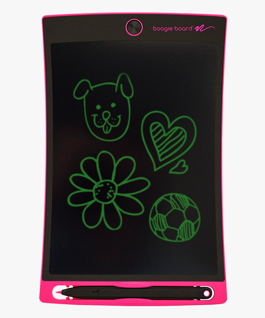 Jot™ Boogie Board Pink Front View With Writing"
 Class= - Boogie Board Jot 8.5, Transparent Clipart