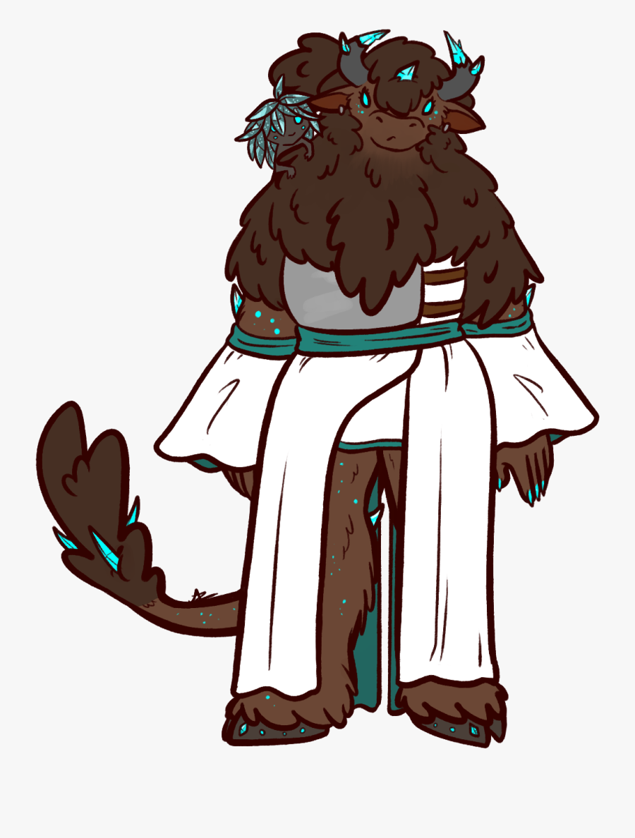 Crystal Shaman Minotaur And Her Little Petrifern Familiar - Illustration, Transparent Clipart