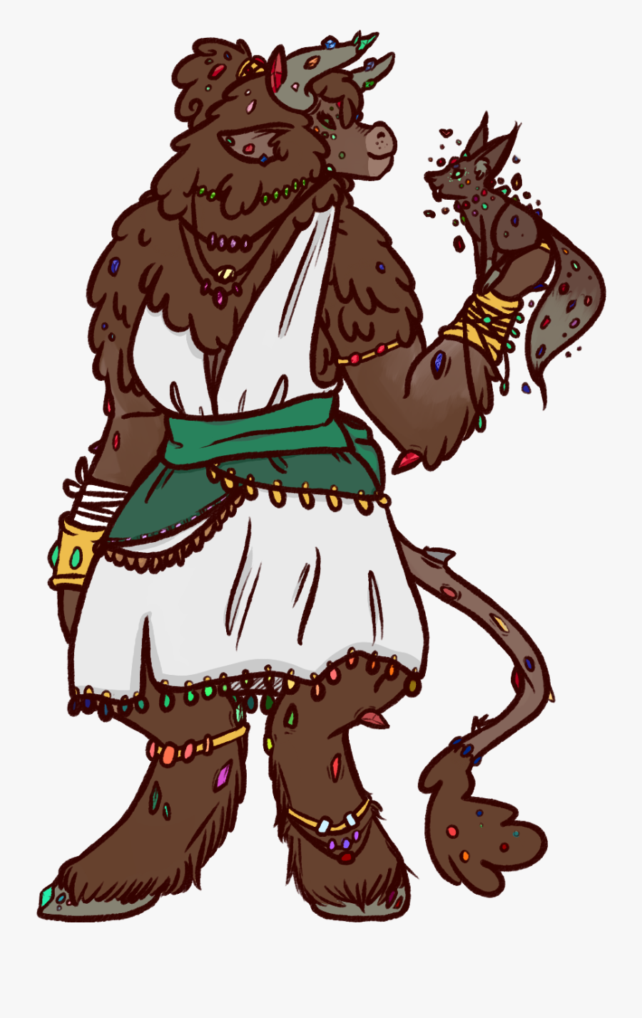 A Homebrew Crystal Shaman Minotaur - Fluffy Minotaur Art, Transparent Clipart