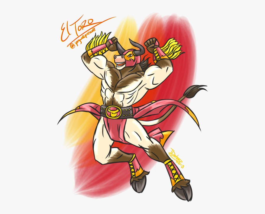 Minotaur Luchador, Transparent Clipart