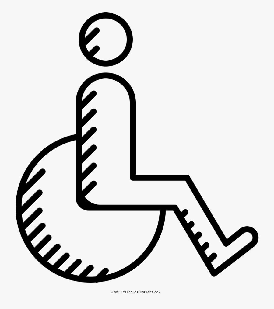 Handicap Coloring Page - Dibujos De Desventaja Para Colorear, Transparent Clipart