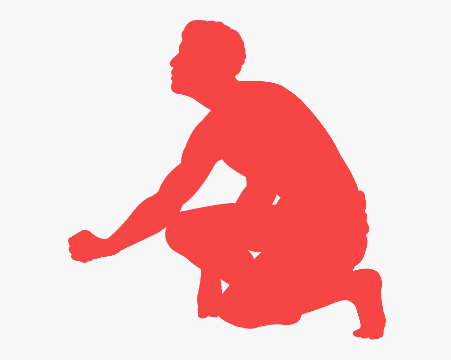 Man Kneeling Gray Silhouette, Transparent Clipart