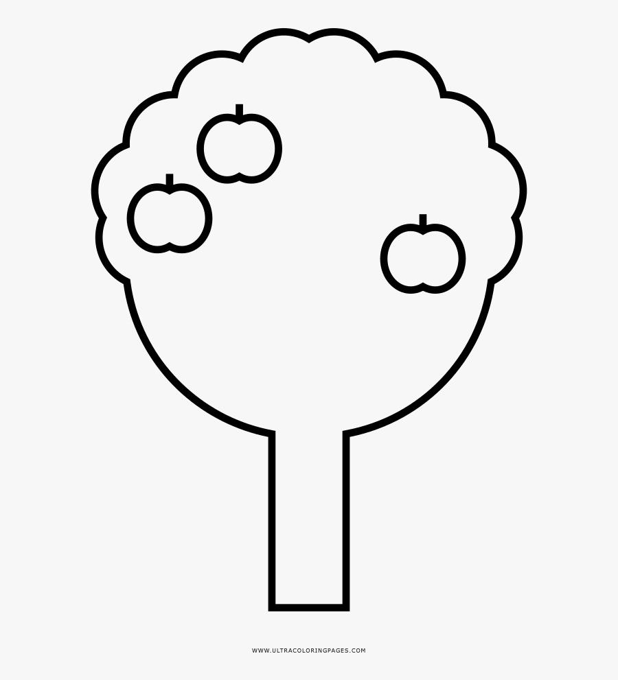Apple Tree Coloring Page - Line Art, Transparent Clipart