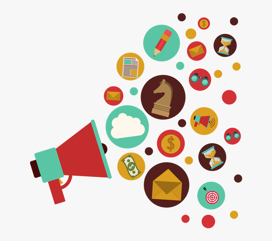 Megaphone And Social Media Icon, Transparent Clipart