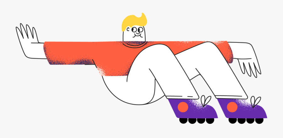 Skating Guy - Cartoon, Transparent Clipart