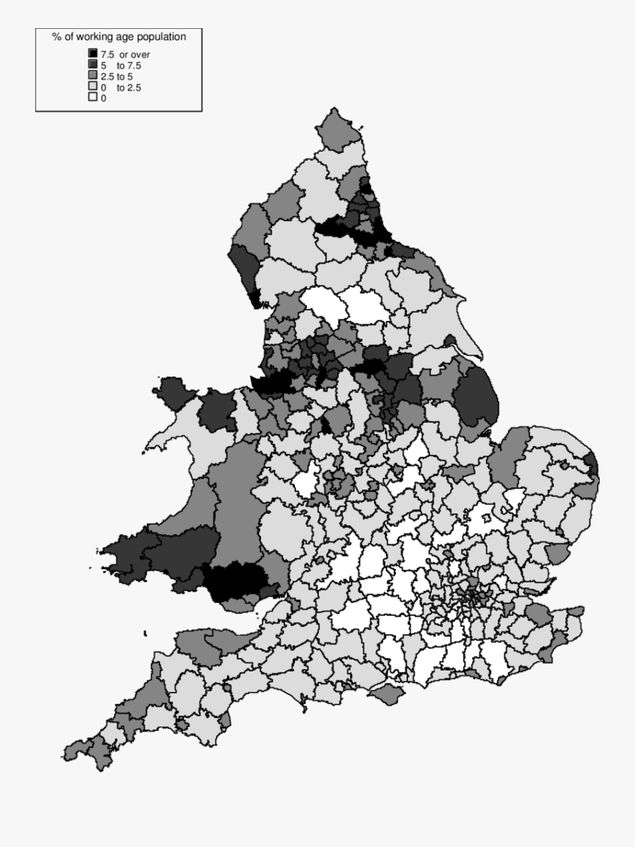 Hidden Unemployment Amongst Sickness-related Benefit - Map Of Wales, Transparent Clipart