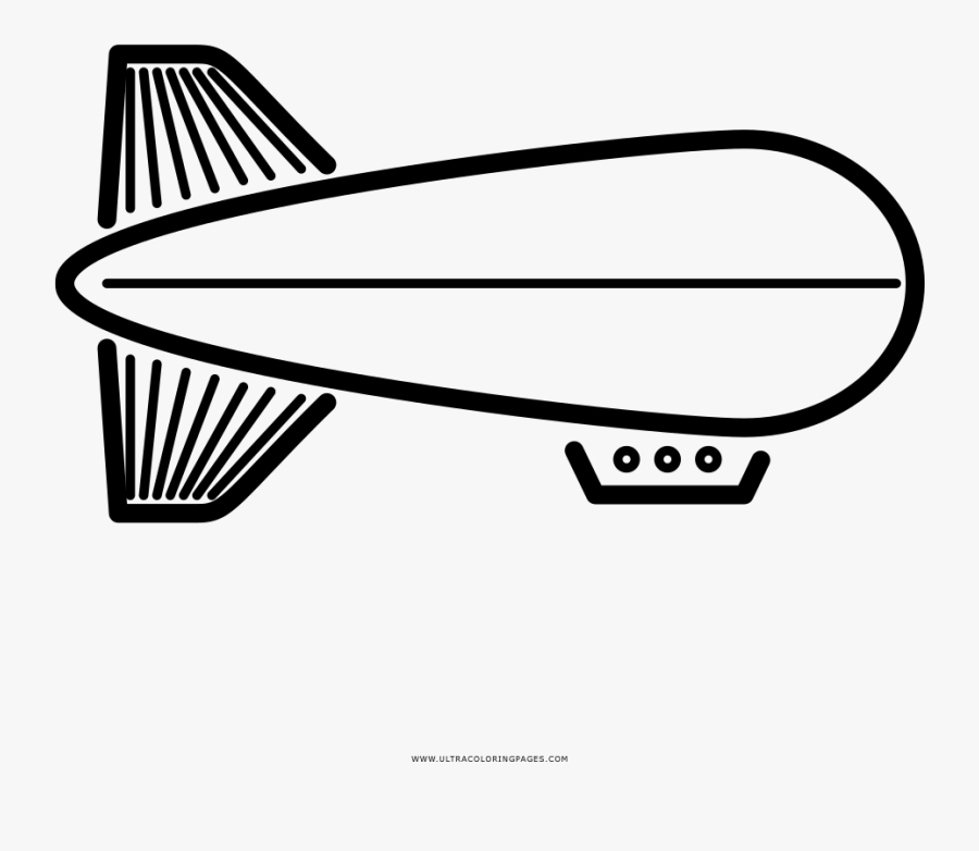 Blimp Coloring Page - Zeppelin, Transparent Clipart
