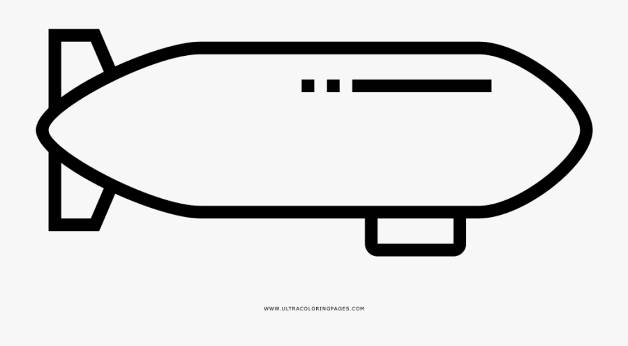 Blimp Coloring Page - Line Art, Transparent Clipart