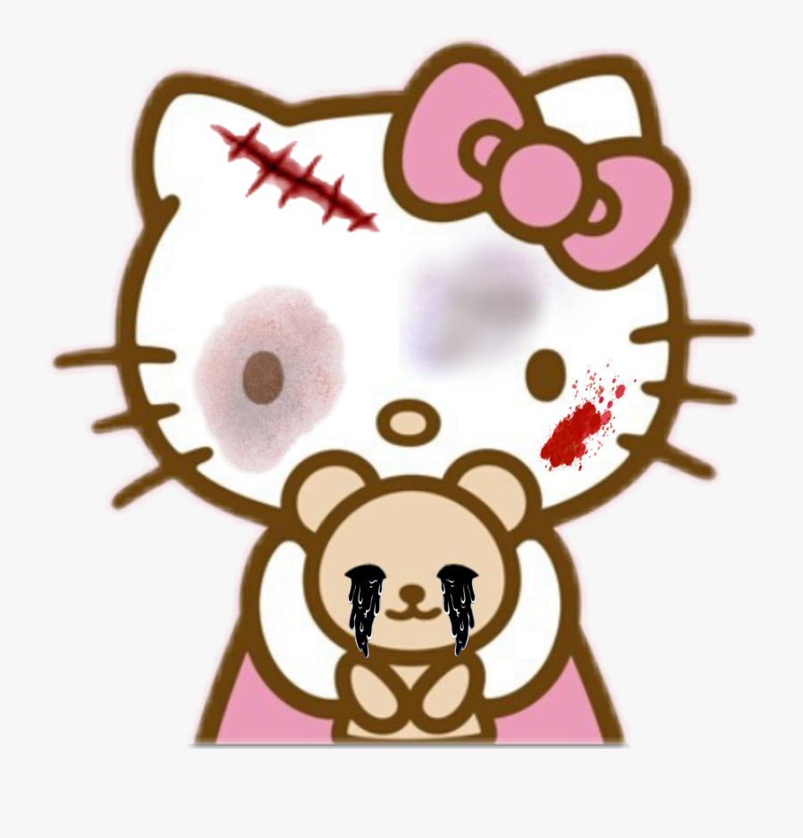 #freetoedit #hellokitty #sanrio #punk #bruise - Hello Kitty, Transparent Clipart