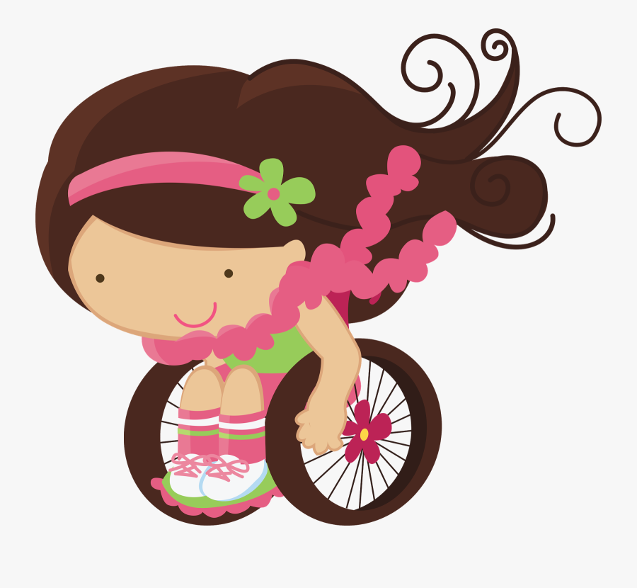 Girls Clipart Travel - Bonequinha Cadeirante Desenho, Transparent Clipart