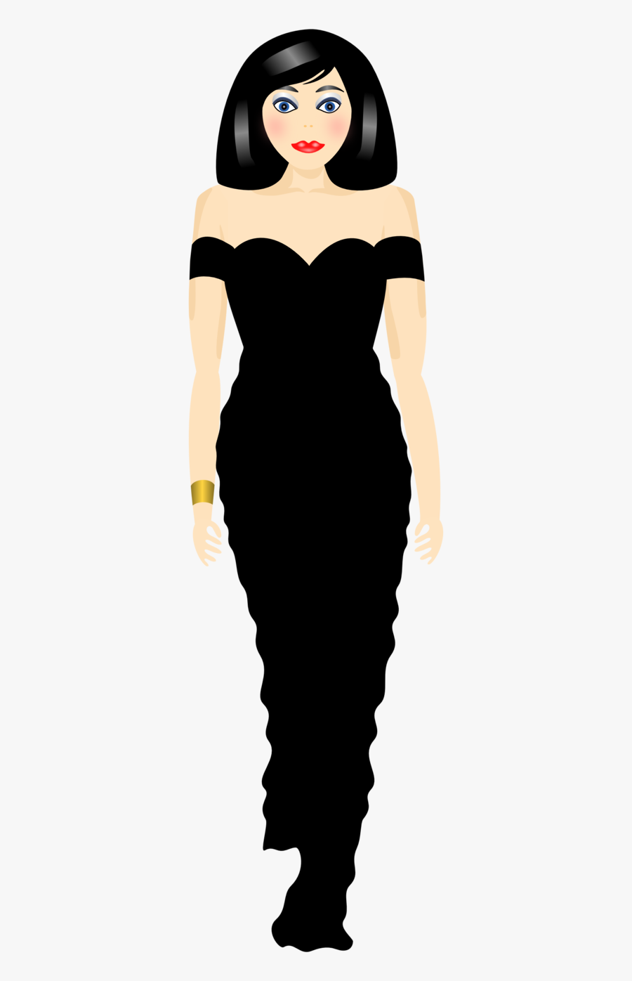 Cartoon Black Dress Png, Transparent Clipart