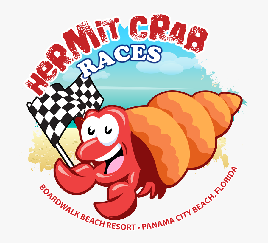 Crab Race Logo & Sticker Boardwalk Beach Resort - Cartoon, Transparent Clipart