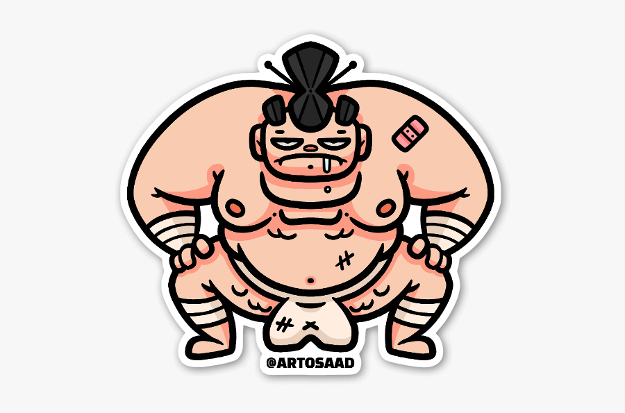 Healthy Sumo Sticker, Transparent Clipart
