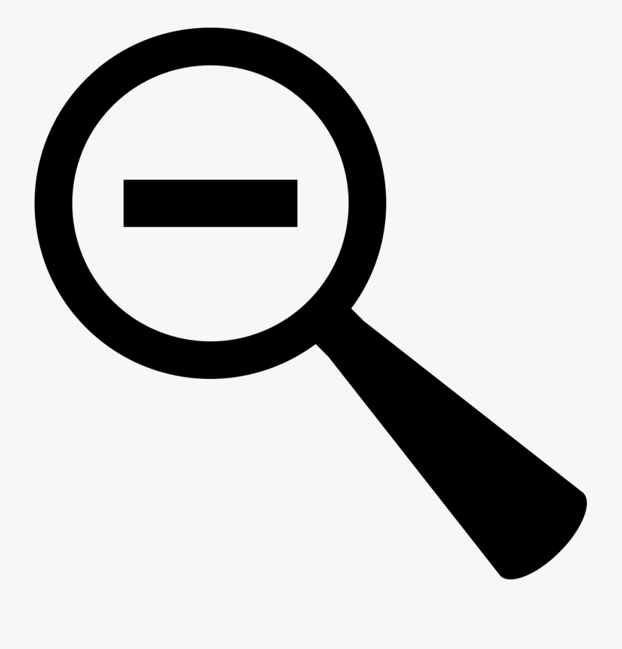 Zoom Out Magnifier Symbol With Minus Sign Inside - Magnifying Glass With Exclamation Mark, Transparent Clipart