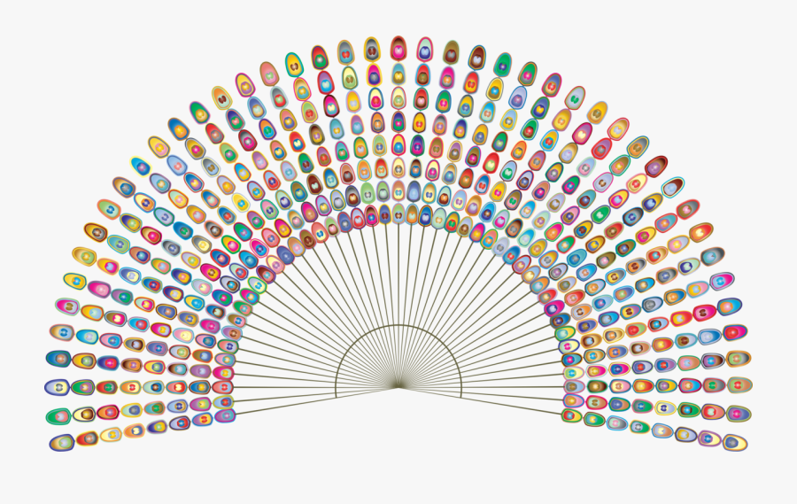 Line,hand Fan,feather - Ajanta Designer Wall Clock, Transparent Clipart
