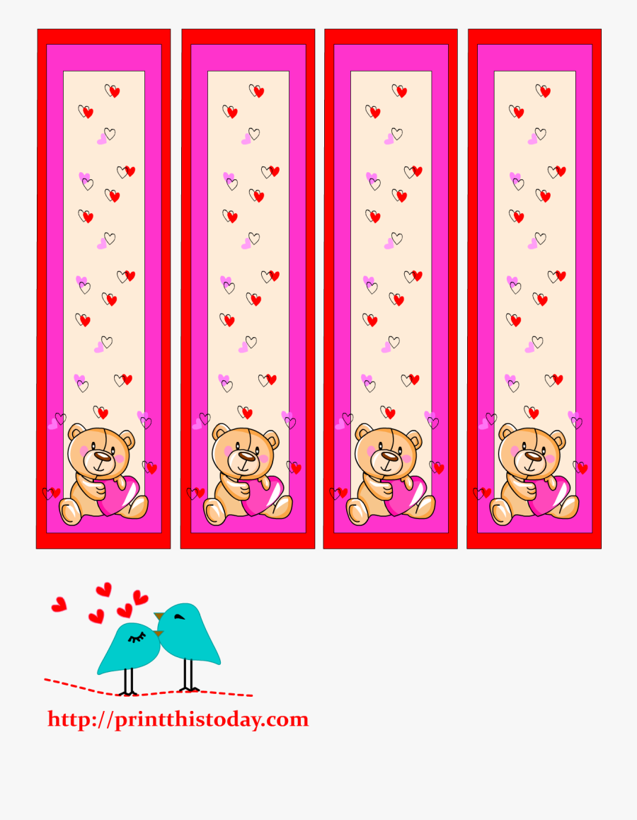 Cute Teddy Bear Bookmarks To Print - Border Designs For Bookmarks, Transparent Clipart