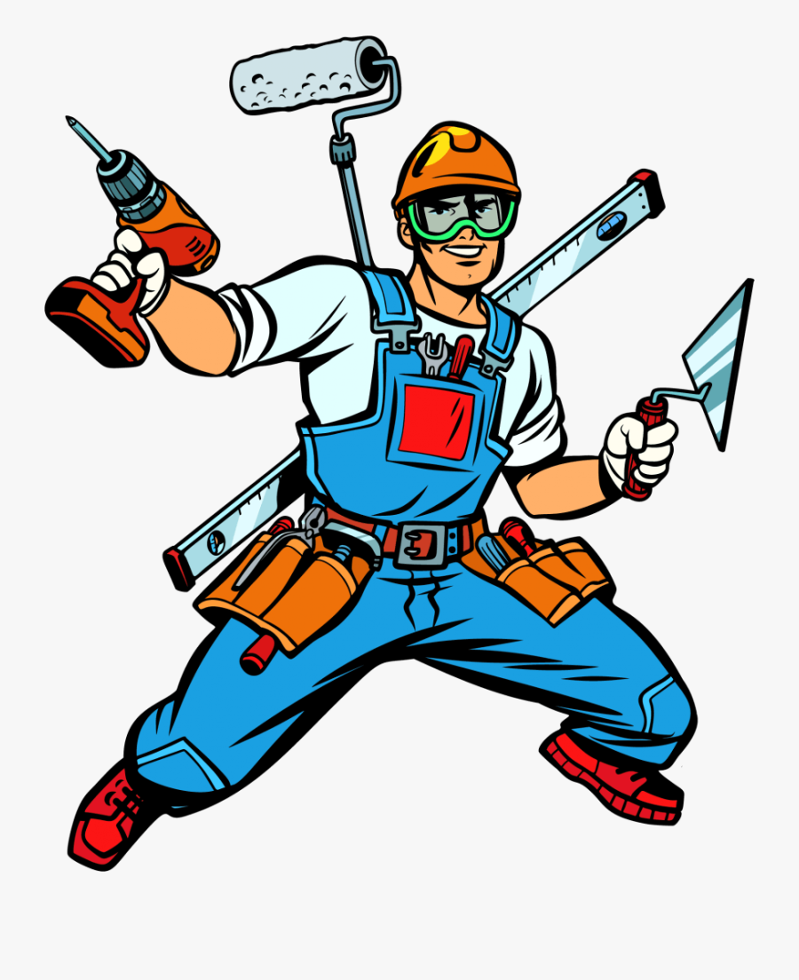 Cartoon Builder, Transparent Clipart