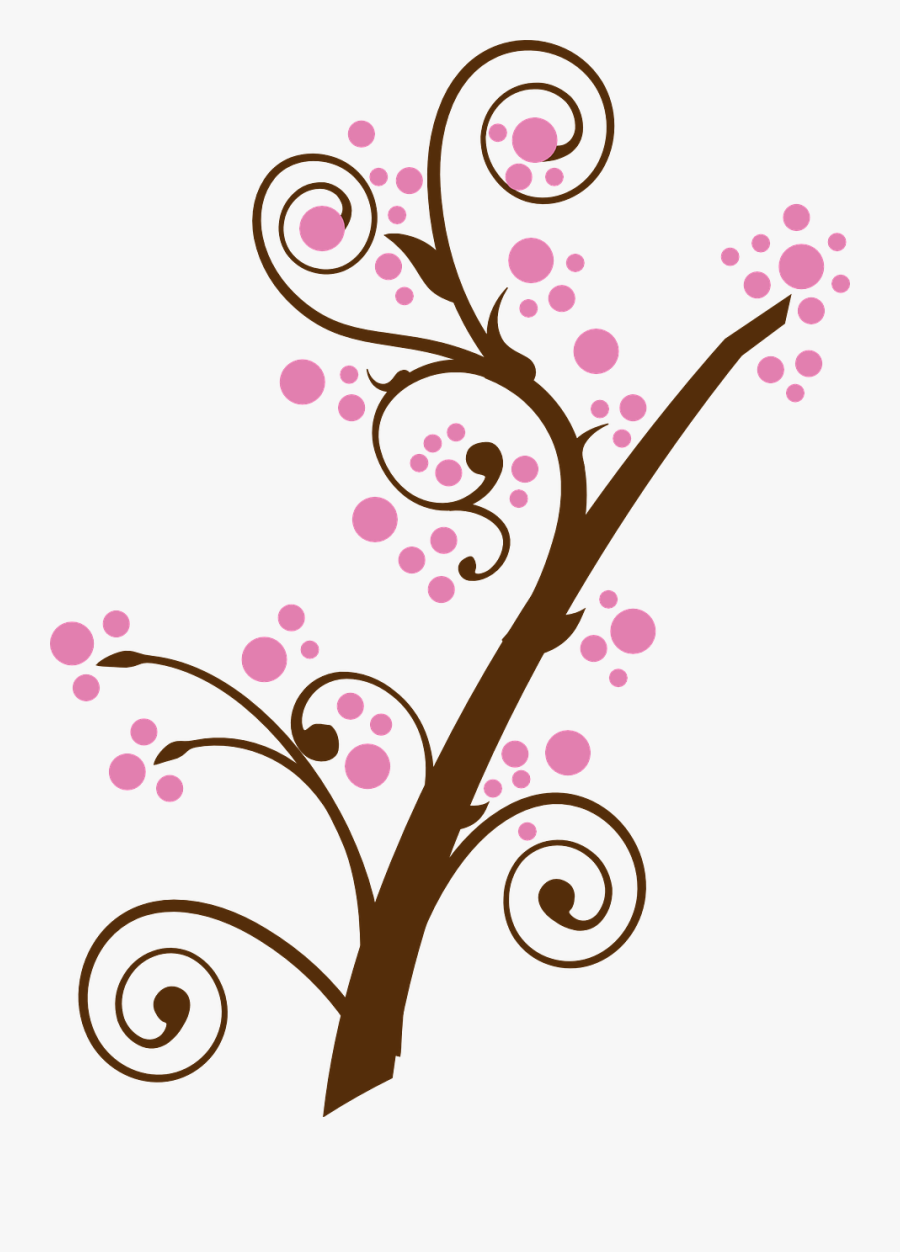 Floral Twig Branch Free Photo - Blossom Trees Cartoon, Transparent Clipart
