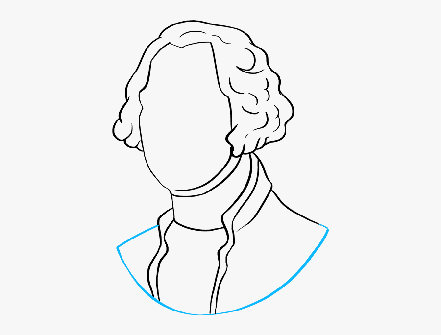 How To Draw George Washington - Line Art, Transparent Clipart
