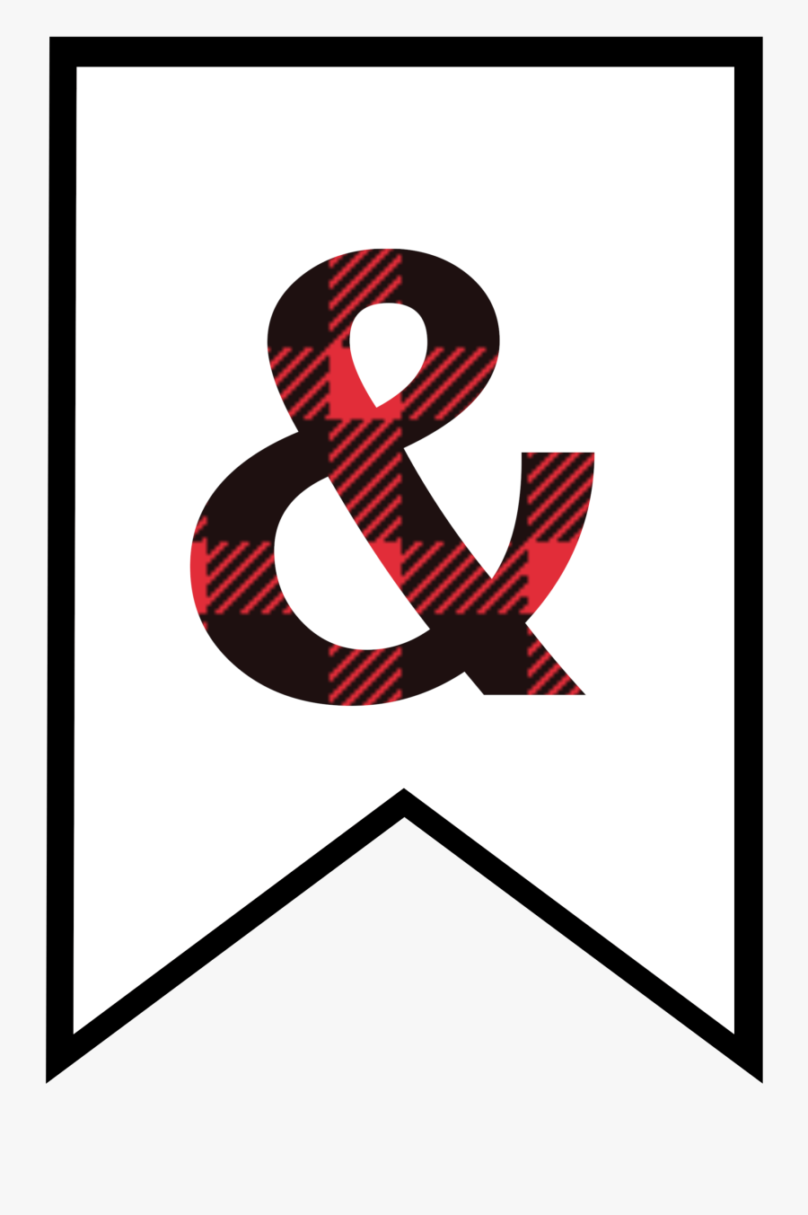 Buffalo Plaid Banner Letters, Transparent Clipart