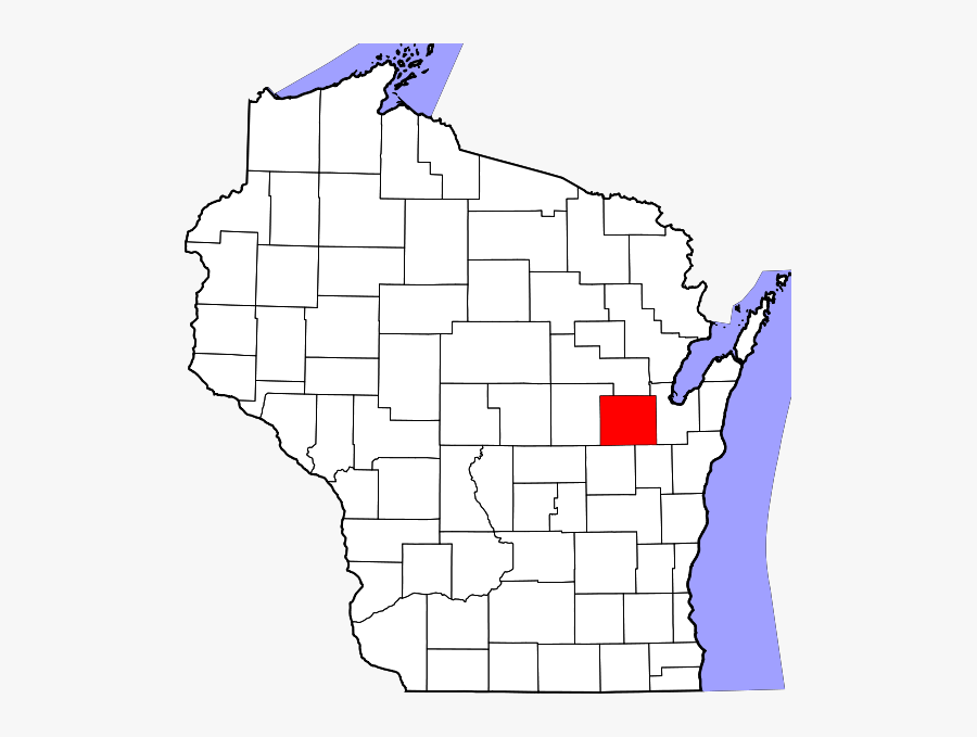 Map Of Wisconsin Highlighting Outagamie County - Outagamie County Wisconsin, Transparent Clipart