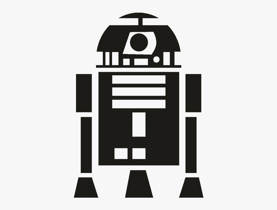 R2 D2 C 3po Star Wars Silhouette Stencil - R2d2 Star Wars Silhouette, Transparent Clipart