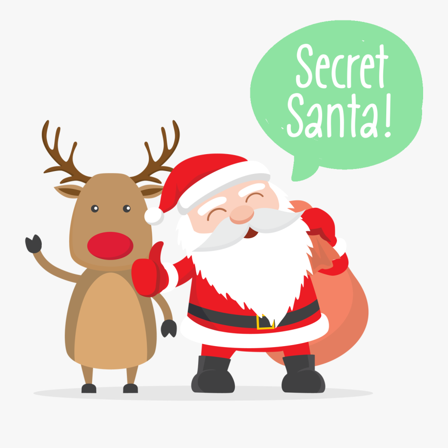 Clipart Reindeer Secret Santa, Clipart Reindeer Secret - Open Sundays For Christmas, Transparent Clipart