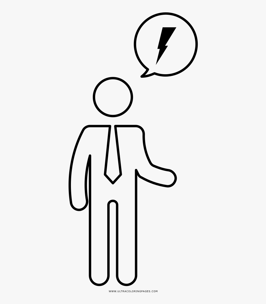 Energetic Talk Coloring Page - Line Art, Transparent Clipart