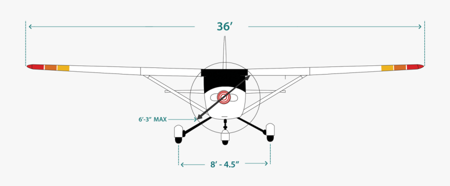 Cessna 172 Front View, Transparent Clipart