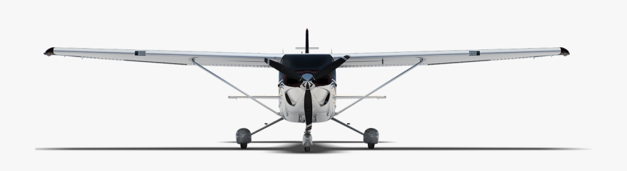 Transparent Plane Crash Clipart - Silhouette Cessna 172 Front, Transparent Clipart