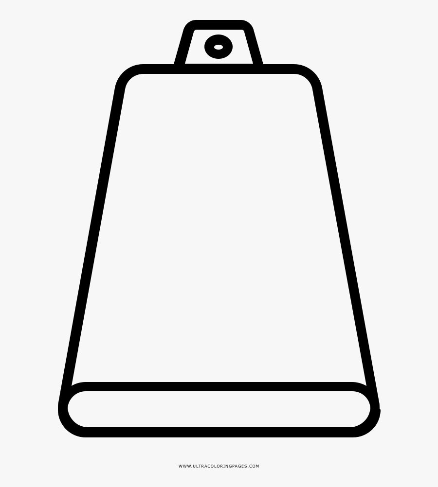 Cowbell Coloring Page - Cowbell Black And White, Transparent Clipart