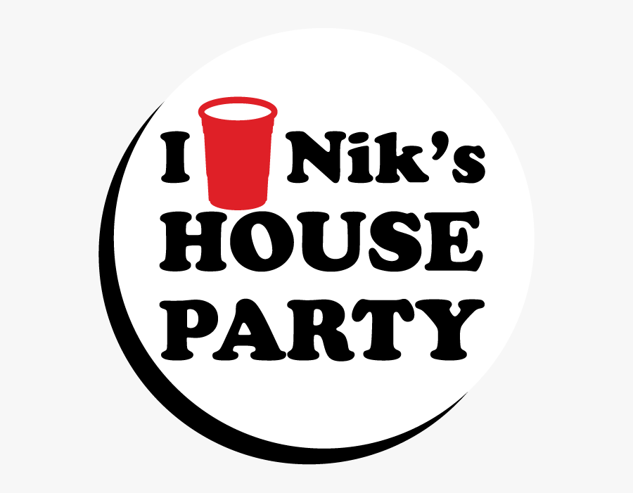 Nik"s House Party Button Logo, Transparent Clipart