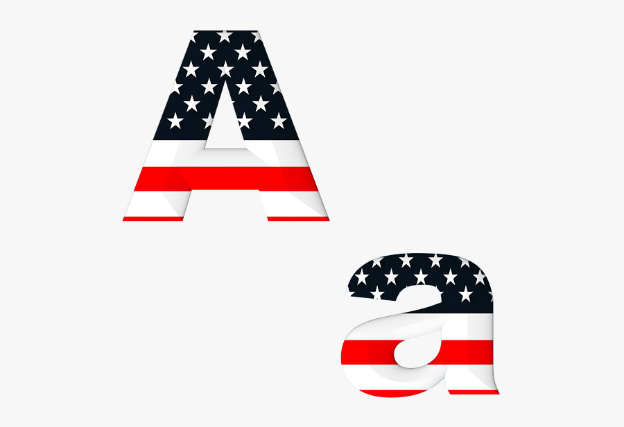Letter A American Flag, Transparent Clipart
