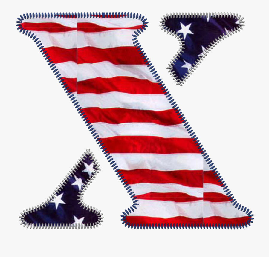 Red White And Blue Letter X, Transparent Clipart