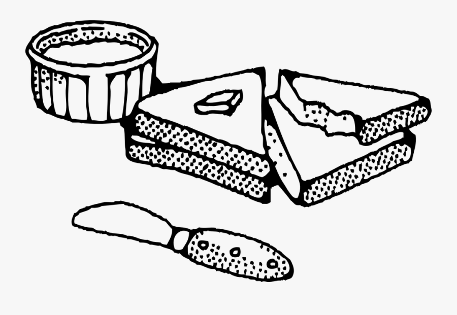 Transparent Bread Slice Clipart - Bread And Jam Outline, Transparent Clipart