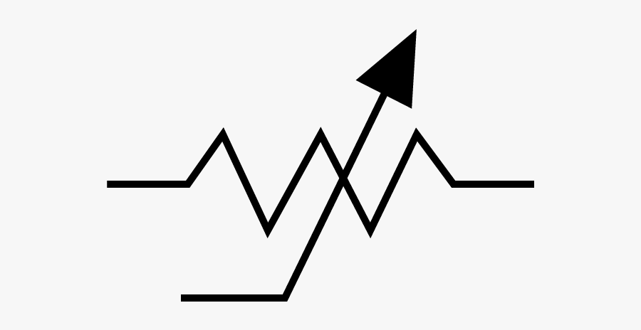 Circuit Symbol Of A Trimpot - Line Art, Transparent Clipart