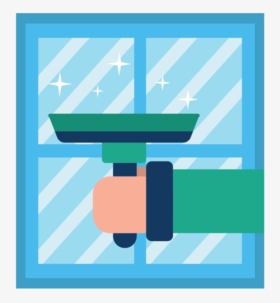 Window Cleaning Flat Icon Final-01 - Sign, Transparent Clipart