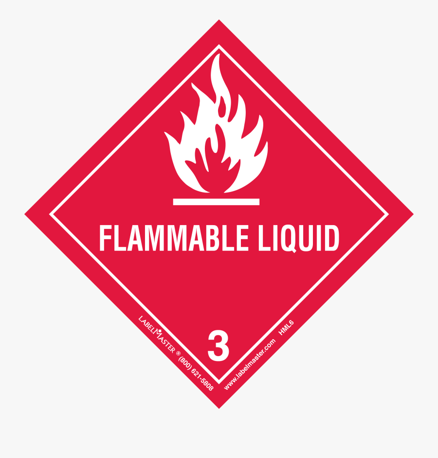 Dot Hazard Class - Class 3 Dangerous Goods Label, Transparent Clipart
