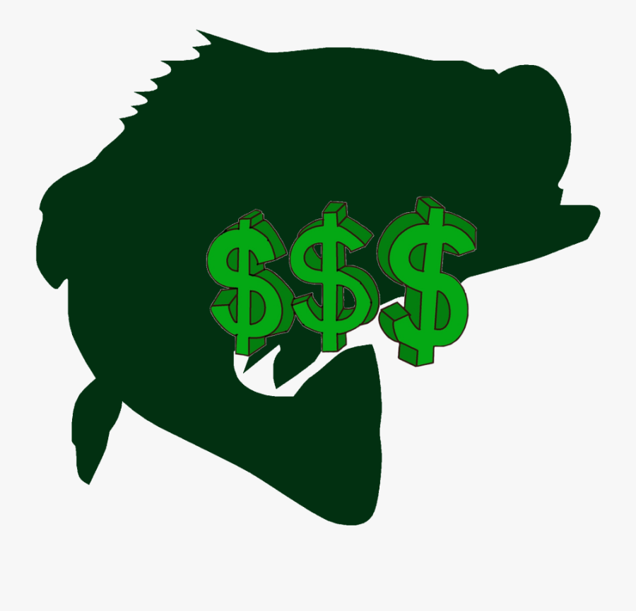 Bass Strike Silhouette, Transparent Clipart