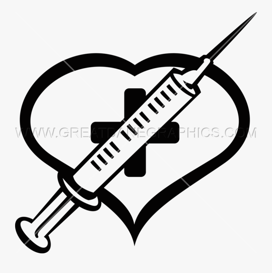 Heart Production Ready Artwork - Heart And Needle, Transparent Clipart