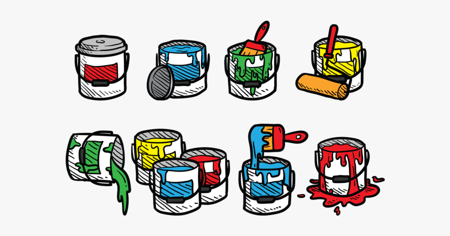 Paint Pot Icons Vector, Transparent Clipart