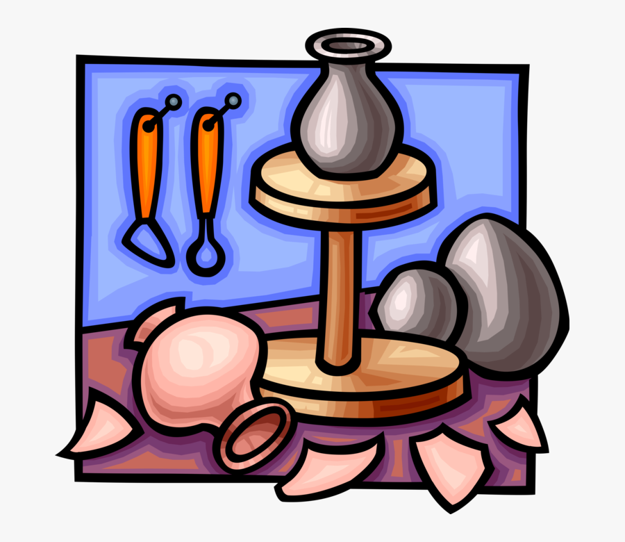 Vector Illustration Of Making Clay Pottery On Potter"s - Pottery Clip Art, Transparent Clipart