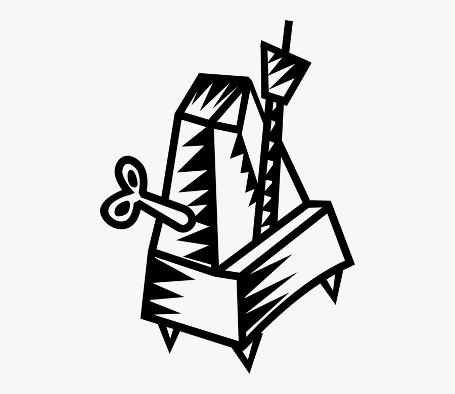 Vector Illustration Of Musician"s Metronome Helps Keep, Transparent Clipart